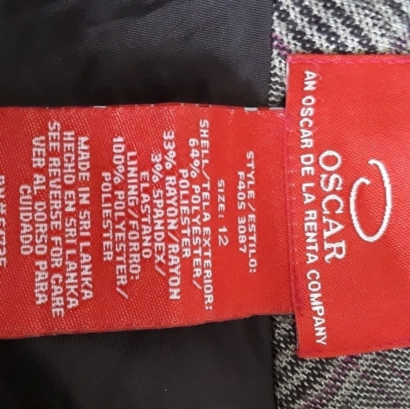 Oscar de la Renta Plaid Faux Wrap A line Skirt Size 12 - Picture 10 of 11